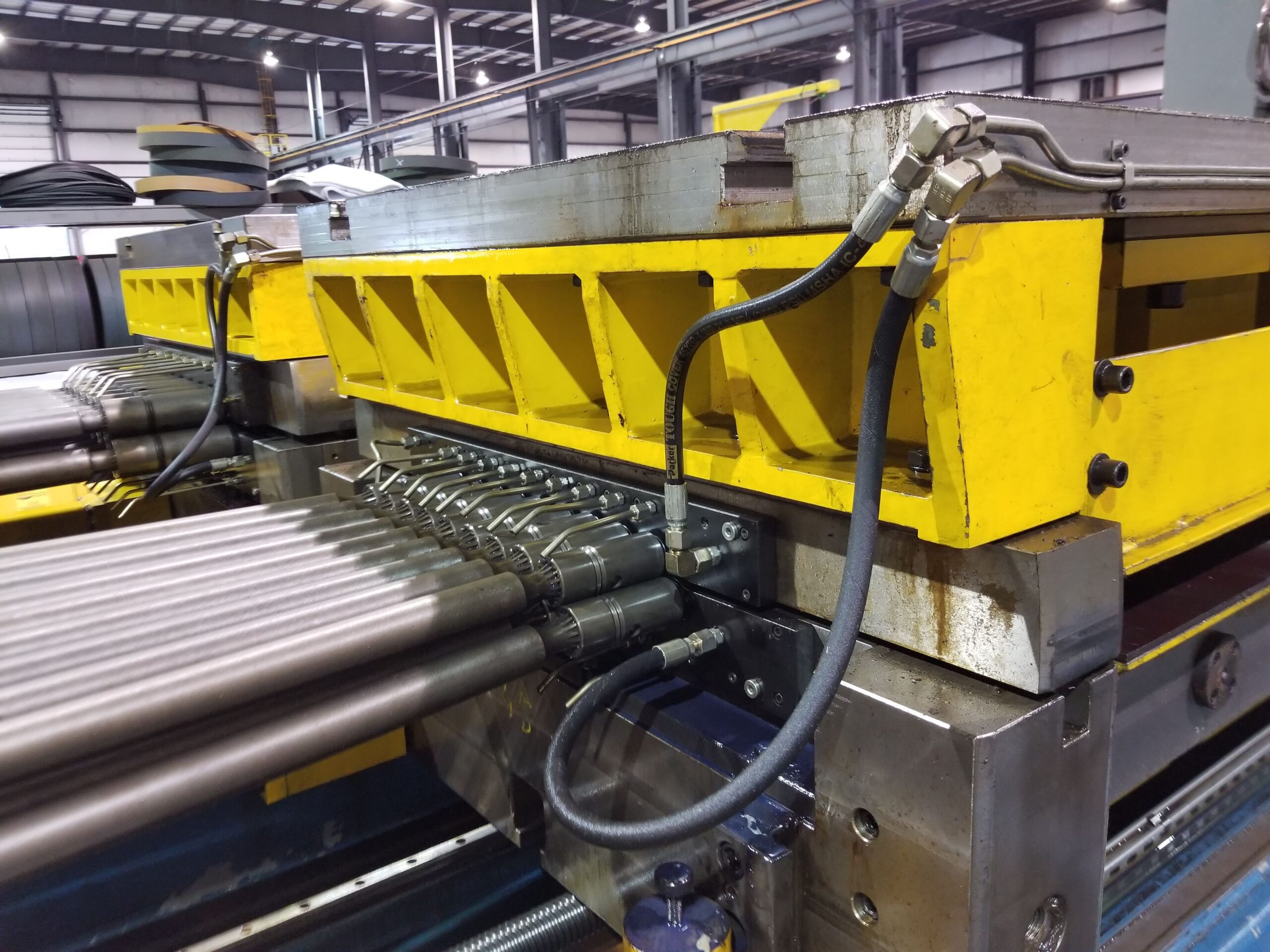 Straightener and leveler equipment during an NMS rebuild.