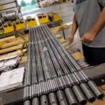Long roll assembly, machined component, and polished roll surfaces. View 1 of 3