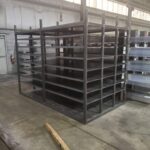 Large steel rack structure in the shop