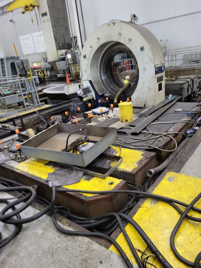 Large horizontal boring machine in its York, Pennsylvania location before disassembly