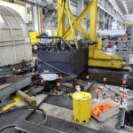 Auxiliary equipment and service lines separated from the horizontal boring machine