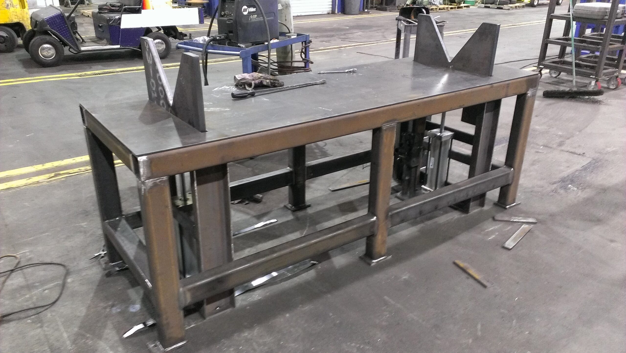 Completed custom industrial workstation fabricated by NMS.