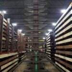 Long view through an industrial rack aisle in Dundalk Maryland