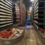 Industrial rack aisle during a replacement project