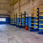 Industrial rack system before dismantling at an East Coast facility