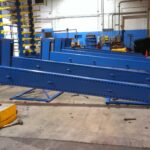 Industrial rack components prepared for loading